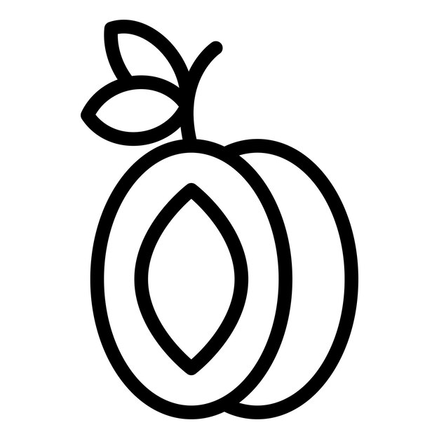 Diseño vectorial Estilo del icono de ciruela