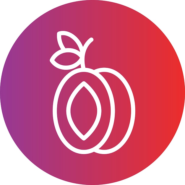 Diseño vectorial Estilo del icono de ciruela
