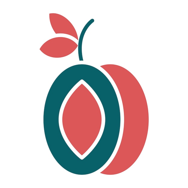 Diseño vectorial Estilo del icono de ciruela
