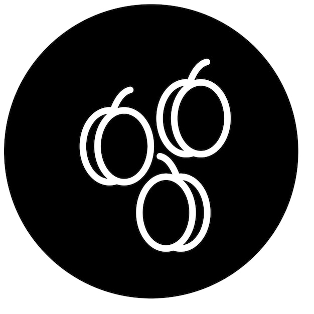 Diseño vectorial Estilo del icono de ciruela