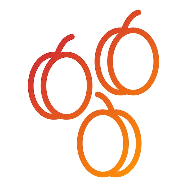 Diseño vectorial Estilo del icono de ciruela