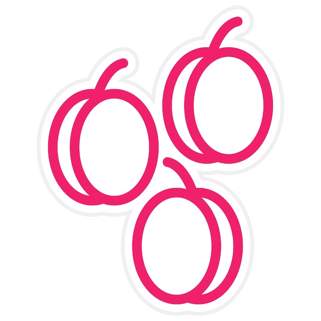 Diseño vectorial Estilo del icono de ciruela