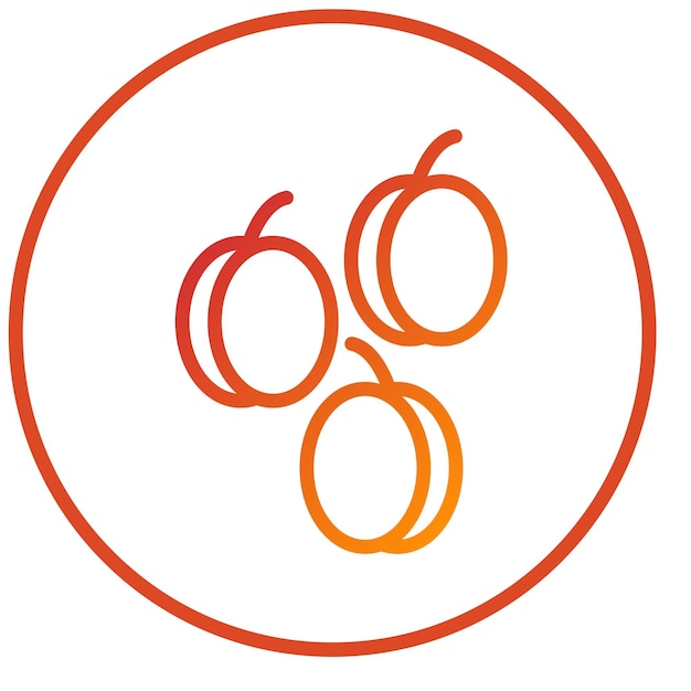 Diseño vectorial Estilo del icono de ciruela