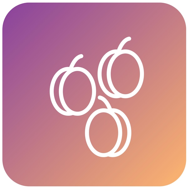 Diseño vectorial Estilo del icono de ciruela