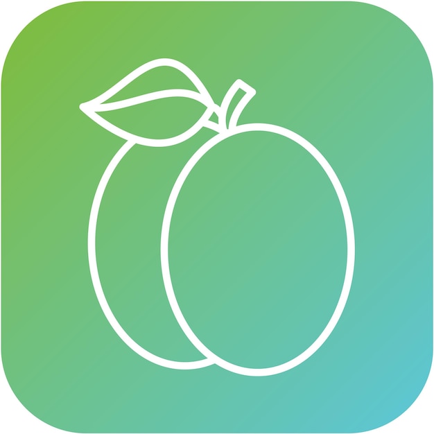Diseño vectorial Estilo del icono de ciruela