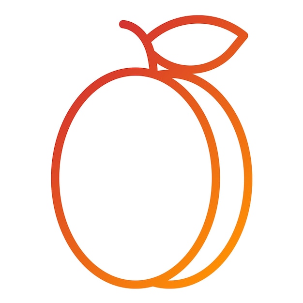 Diseño vectorial Estilo del icono de ciruela