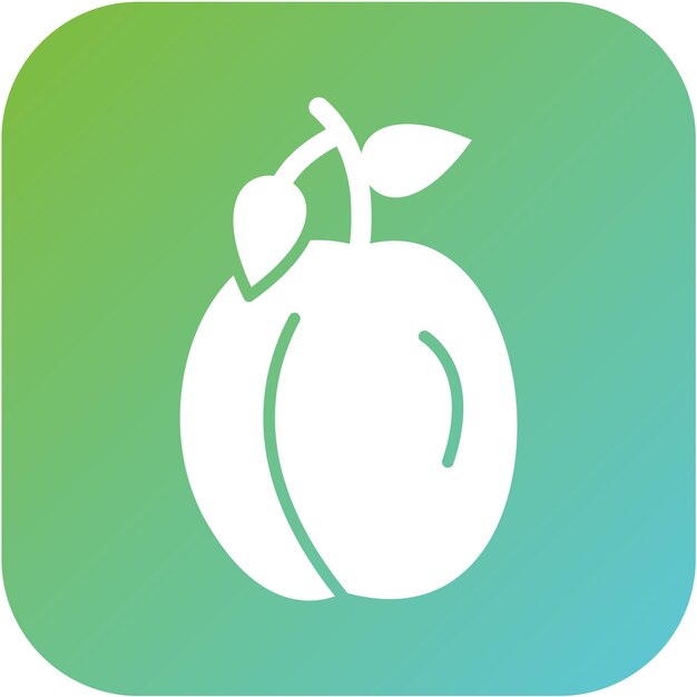 Diseño vectorial Estilo del icono de ciruela