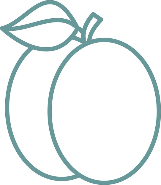 Diseño vectorial Estilo del icono de ciruela