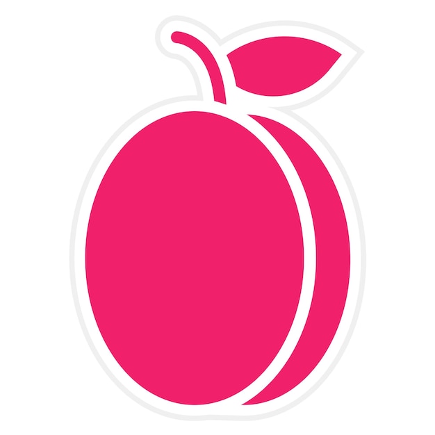 Diseño vectorial Estilo del icono de ciruela
