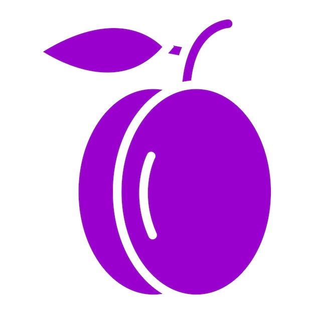 Diseño vectorial Estilo del icono de ciruela
