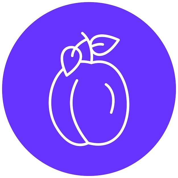 Diseño vectorial Estilo del icono de ciruela