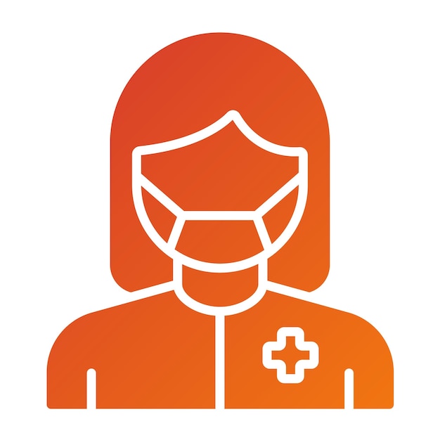 Diseño vectorial Estilo del icono del cirujano femenino