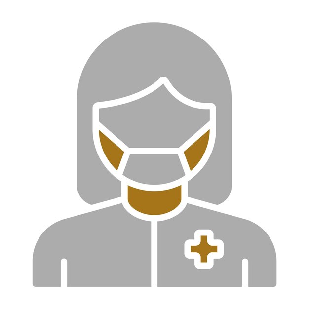 Diseño vectorial Estilo del icono del cirujano femenino