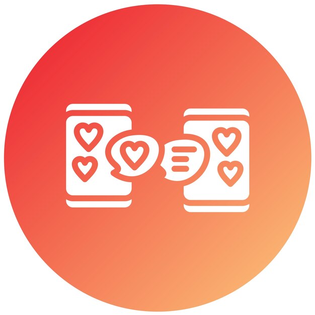 Diseño vectorial Estilo de icono de citas en línea