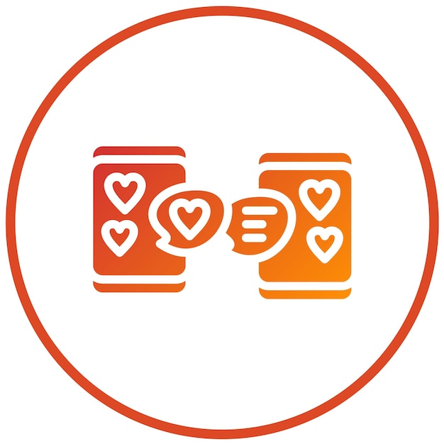 Diseño vectorial Estilo de icono de citas en línea