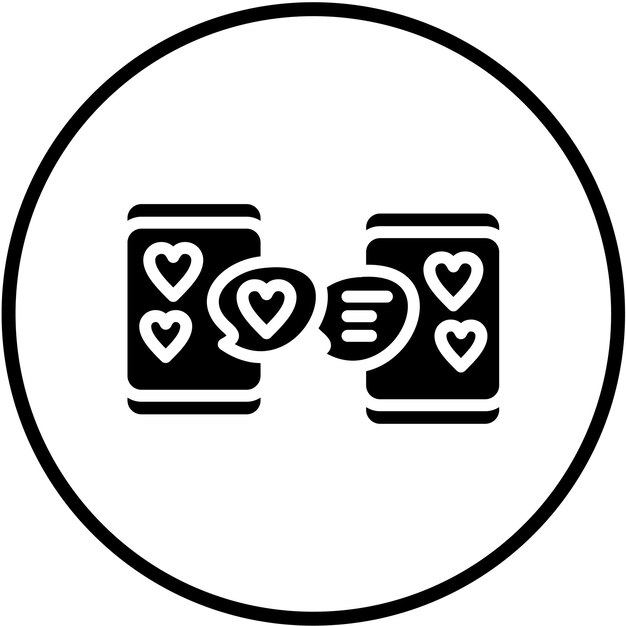 Diseño vectorial Estilo de icono de citas en línea