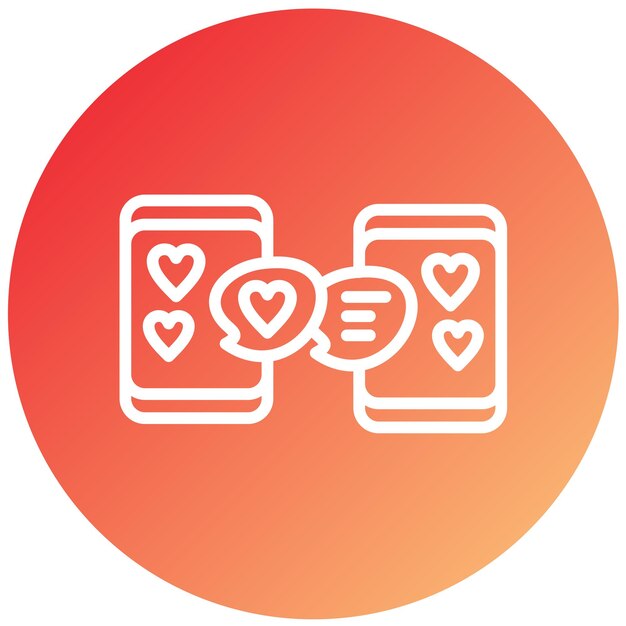 Diseño vectorial Estilo de icono de citas en línea