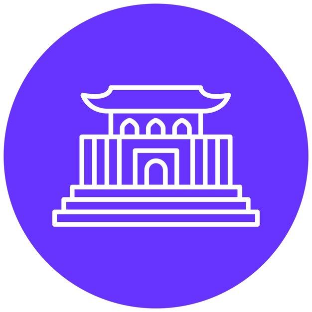 Diseño vectorial Estilo de icono de la Ciudad Prohibida