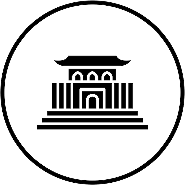 Diseño vectorial Estilo de icono de la Ciudad Prohibida