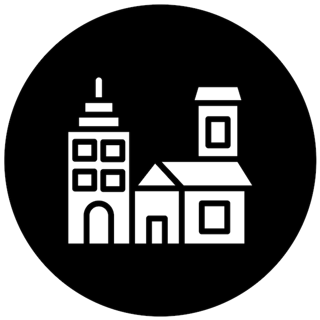 Diseño vectorial del estilo del icono de la ciudad