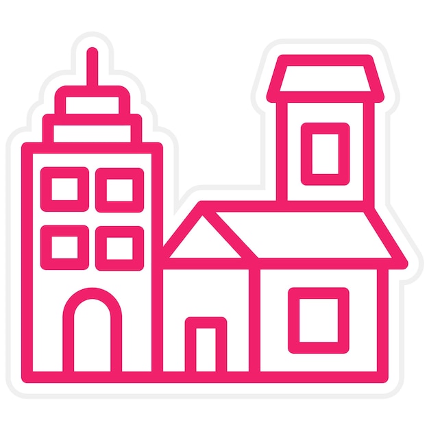 Diseño vectorial del estilo del icono de la ciudad