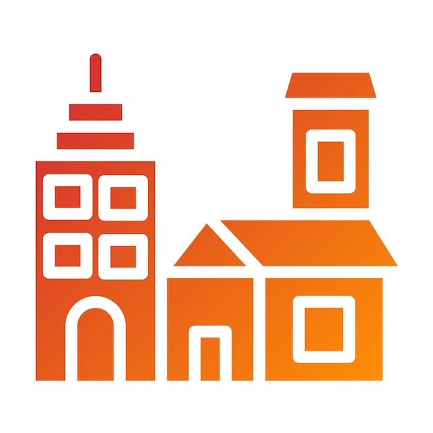 Diseño vectorial del estilo del icono de la ciudad