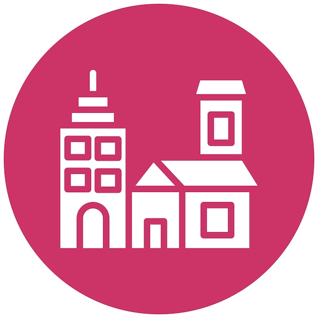Diseño vectorial del estilo del icono de la ciudad