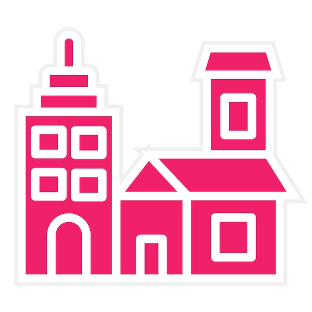 Diseño vectorial del estilo del icono de la ciudad