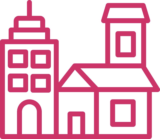 Diseño vectorial del estilo del icono de la ciudad