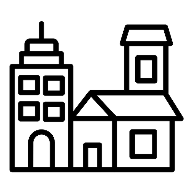 Diseño vectorial del estilo del icono de la ciudad