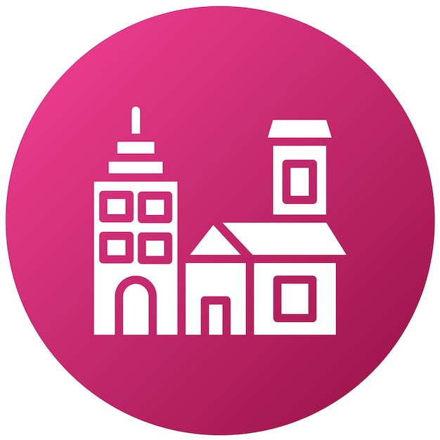 Diseño vectorial del estilo del icono de la ciudad