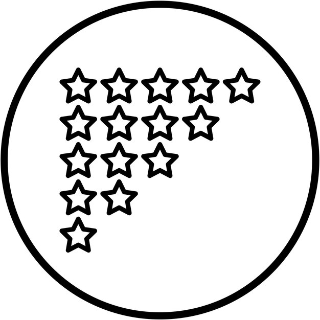 Diseño vectorial Estilo del icono de clasificación de estrellas
