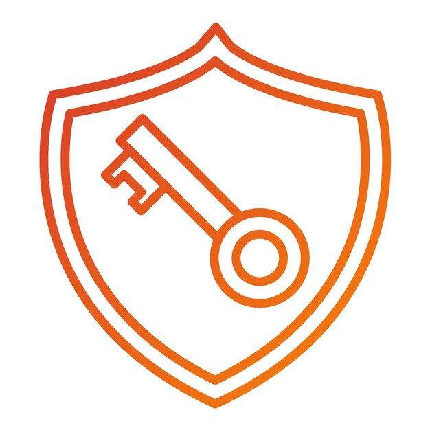 Diseño vectorial Estilo del icono de la clave privada