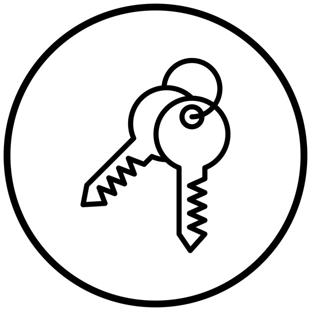 Diseño vectorial Estilo de icono clave de la sala