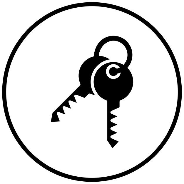 Diseño vectorial Estilo de icono clave de la sala
