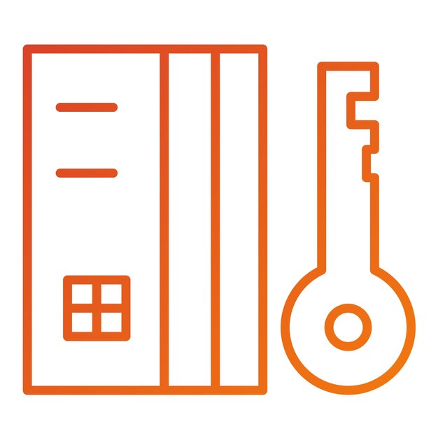 Diseño vectorial Estilo de icono clave de la sala