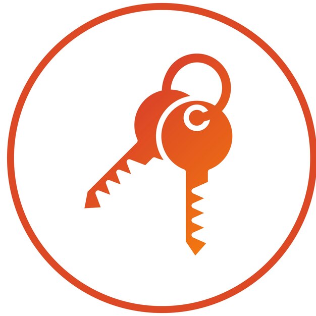 Diseño vectorial Estilo de icono clave de la sala