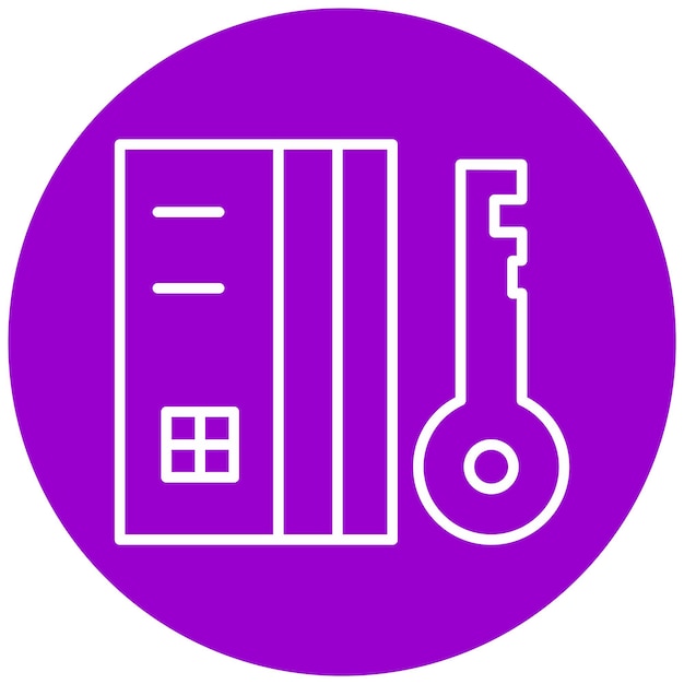 Diseño vectorial Estilo de icono clave de la sala