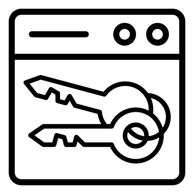 Diseño vectorial Estilo del icono de la clave web