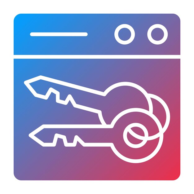 Diseño vectorial Estilo del icono de la clave web