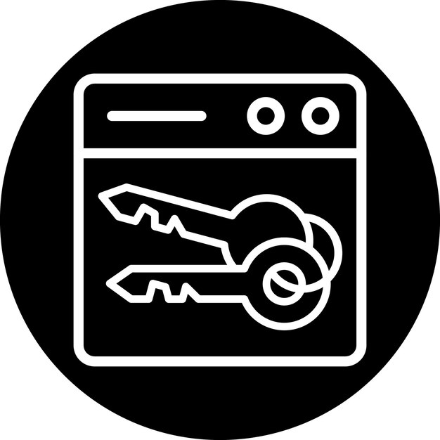 Diseño vectorial Estilo del icono de la clave web