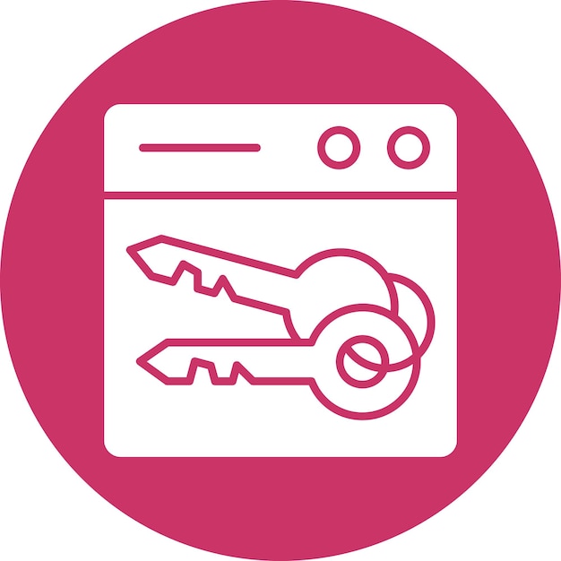 Diseño vectorial Estilo del icono de la clave web