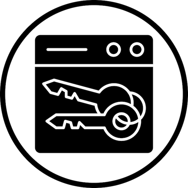 Diseño vectorial Estilo del icono de la clave web