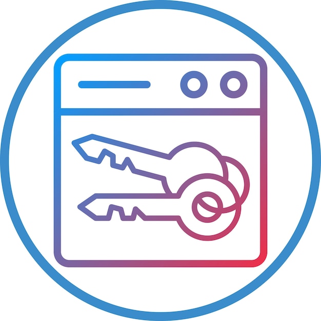 Diseño vectorial Estilo del icono de la clave web