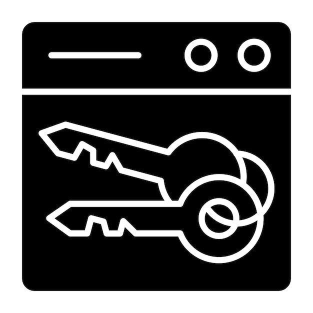 Diseño vectorial Estilo del icono de la clave web