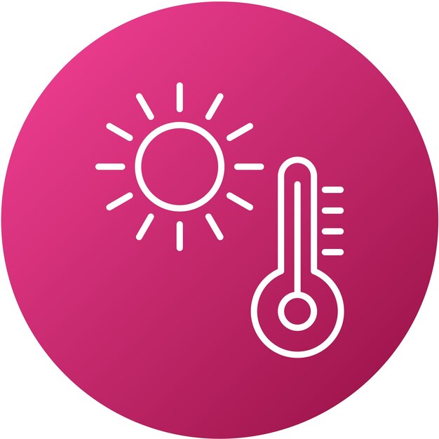 Diseño vectorial Estilo del icono de clima caliente