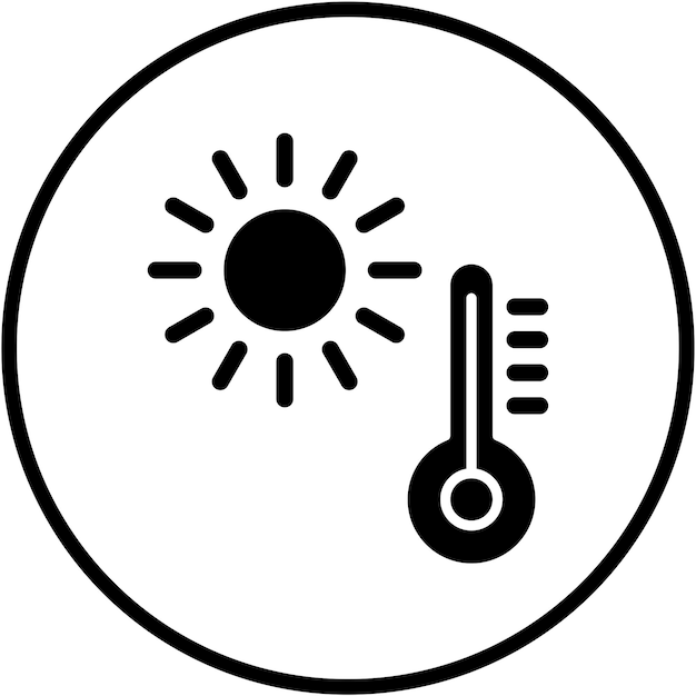 Diseño vectorial Estilo del icono de clima caliente