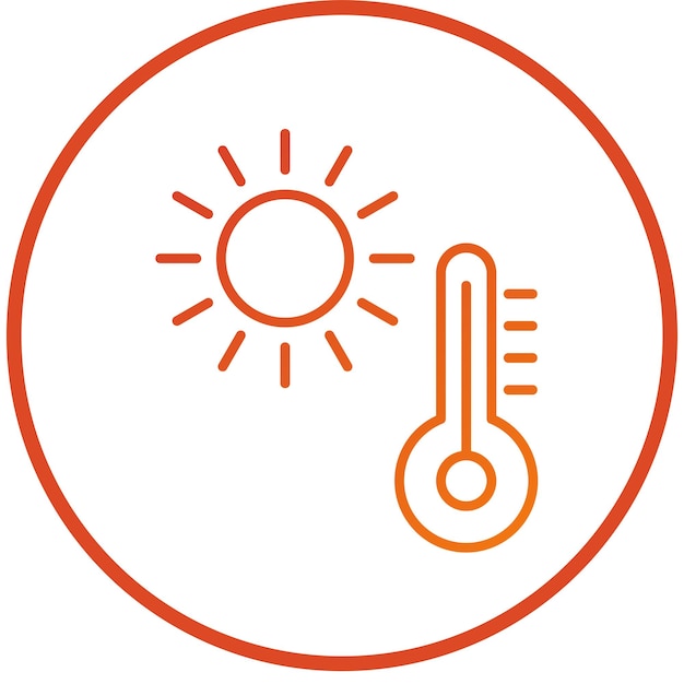 Diseño vectorial Estilo del icono de clima caliente