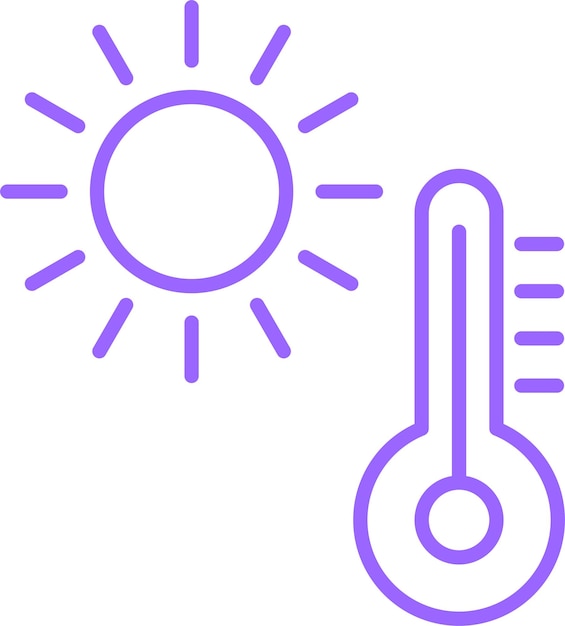 Diseño vectorial Estilo del icono de clima caliente