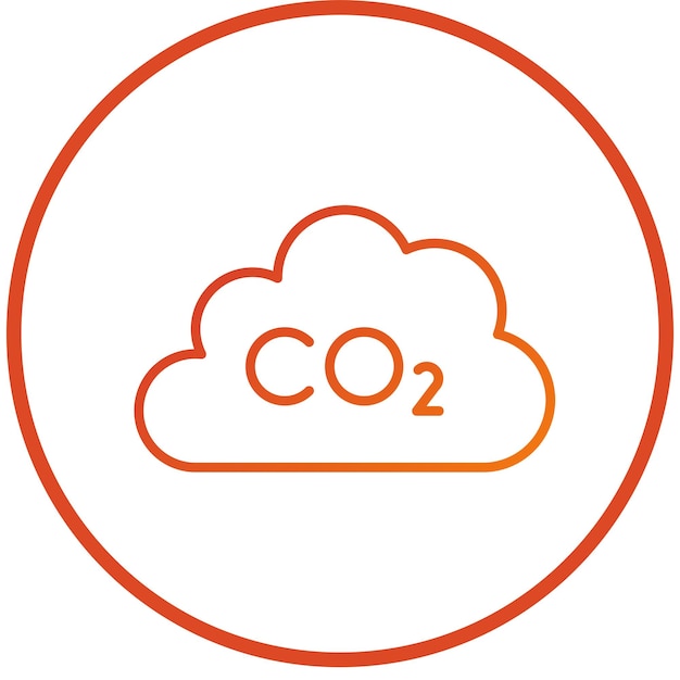Diseño vectorial del estilo del icono Co2